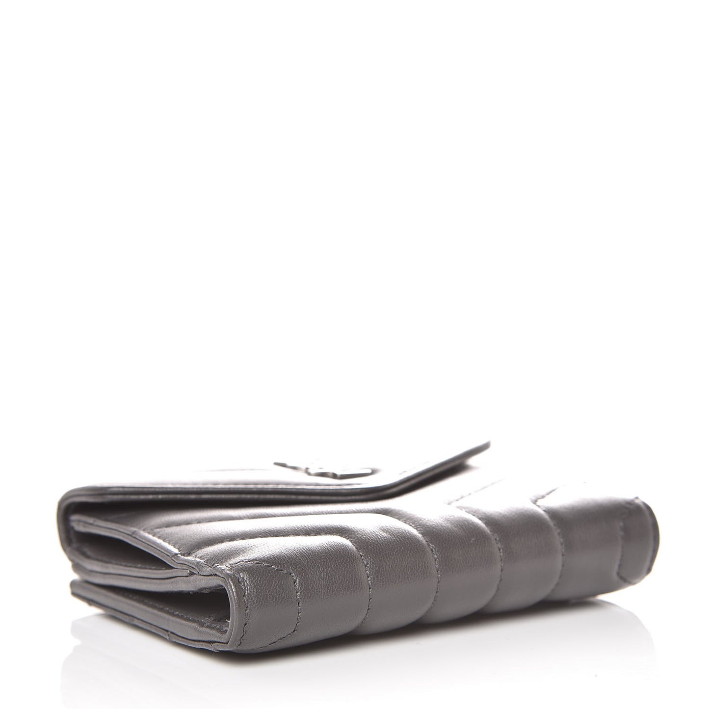 Lambskin Y Quilted Monogram Compact Loulou Wallet Asphalt