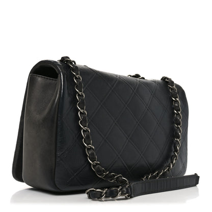 Chanel Calfskin Diamond Embossed Medium New Chic Flap Dark Grey 3 of 11