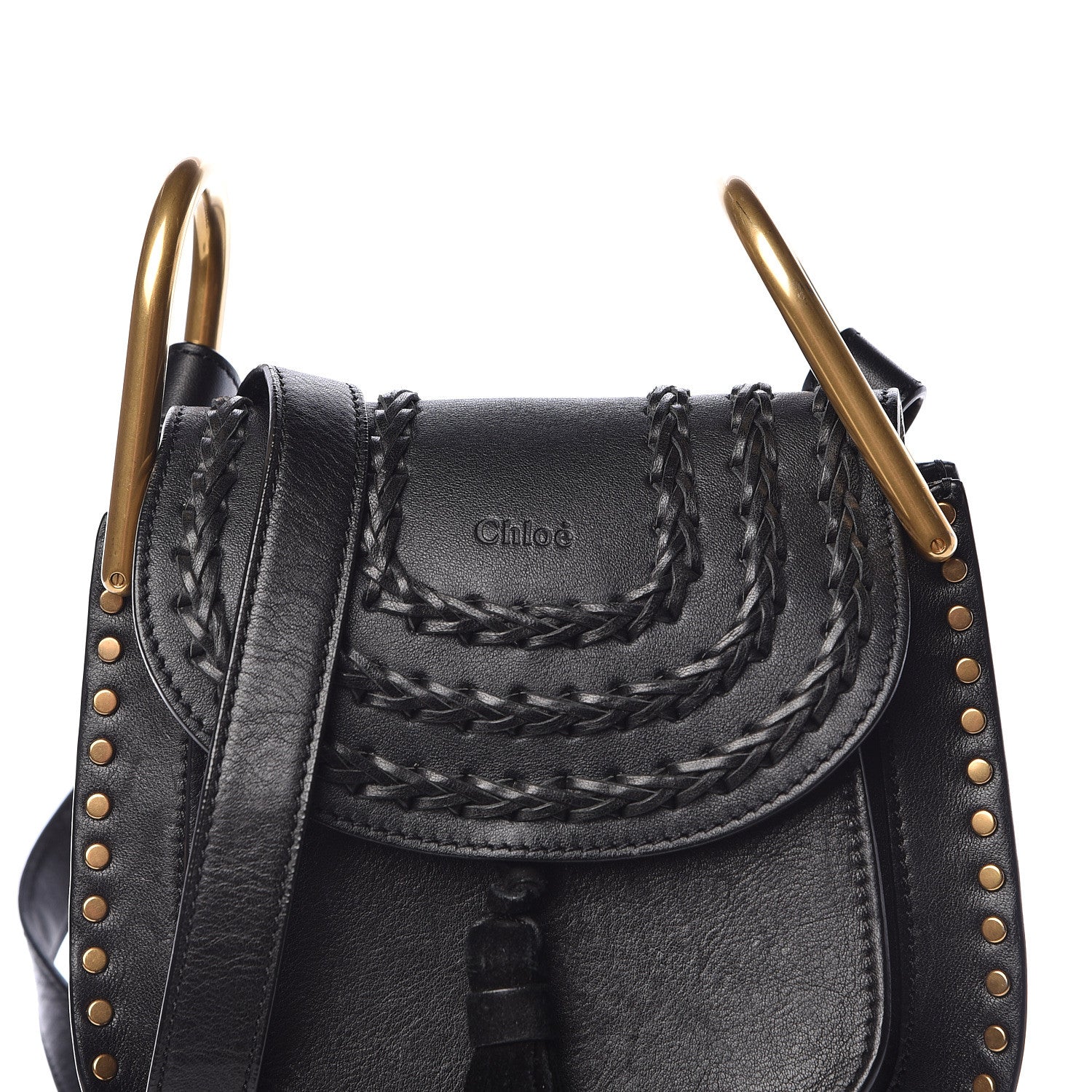 Chloe Calfskin Braided Mini Hudson Shoulder Bag Black 7 of 9