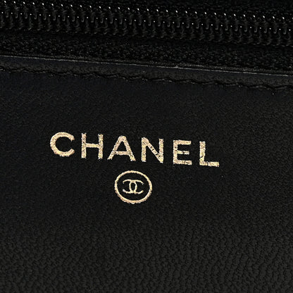 Chanel Lambskin Quilted Wallet On Chain WOC Black 6 of 9