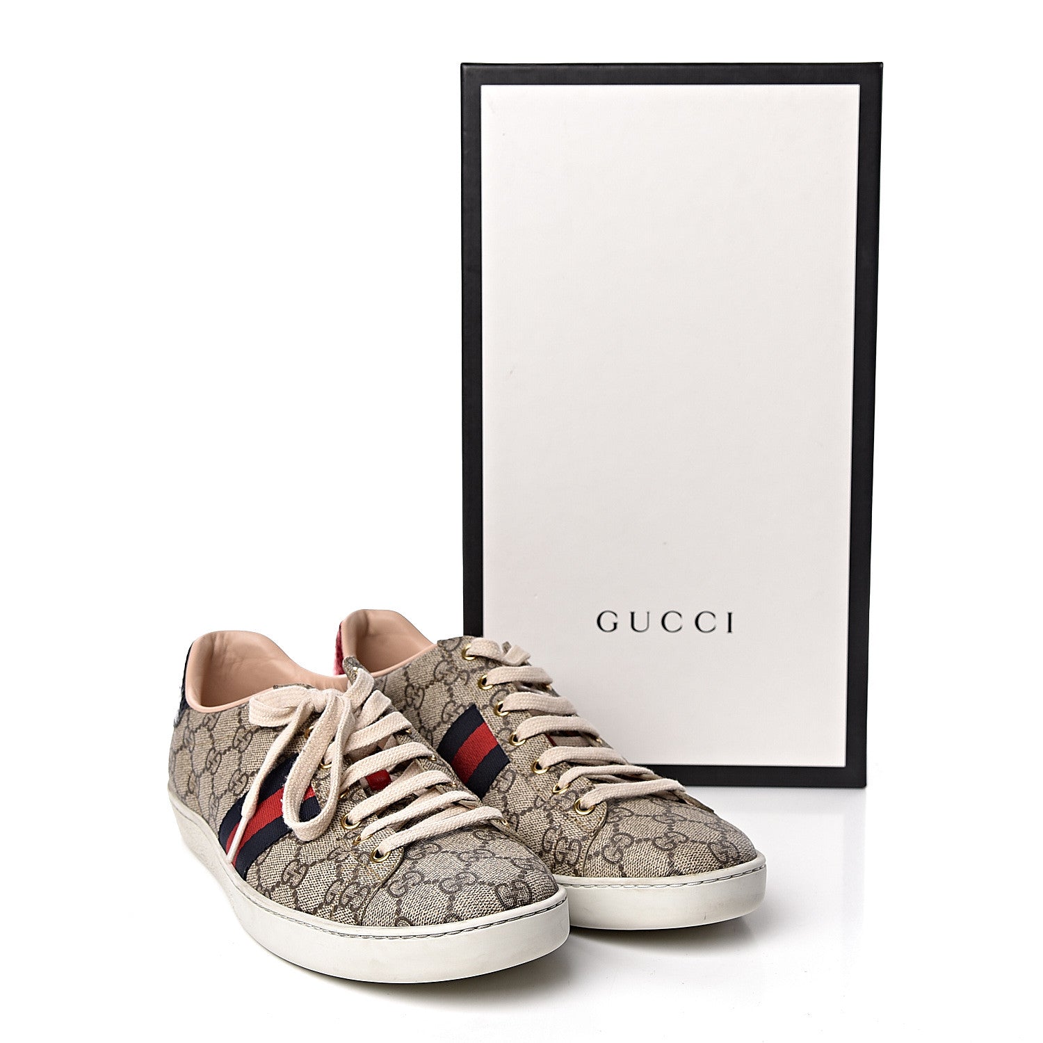 Gucci GG Supreme Monogram Womens Ace Low-Top Sneaker 42 Beige 16 of 16