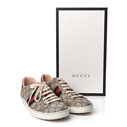 Gucci GG Supreme Monogram Womens Ace Low-Top Sneaker 42 Beige 16 of 16