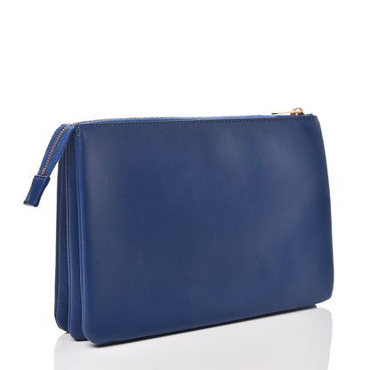 Celine Lambskin Solo Trio Cosmetic Pouch Indigo 2 of 7