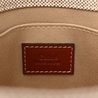 Chloe Cotton Calfskin Small Woody Ribbon Tote White Brown 9 of 15
