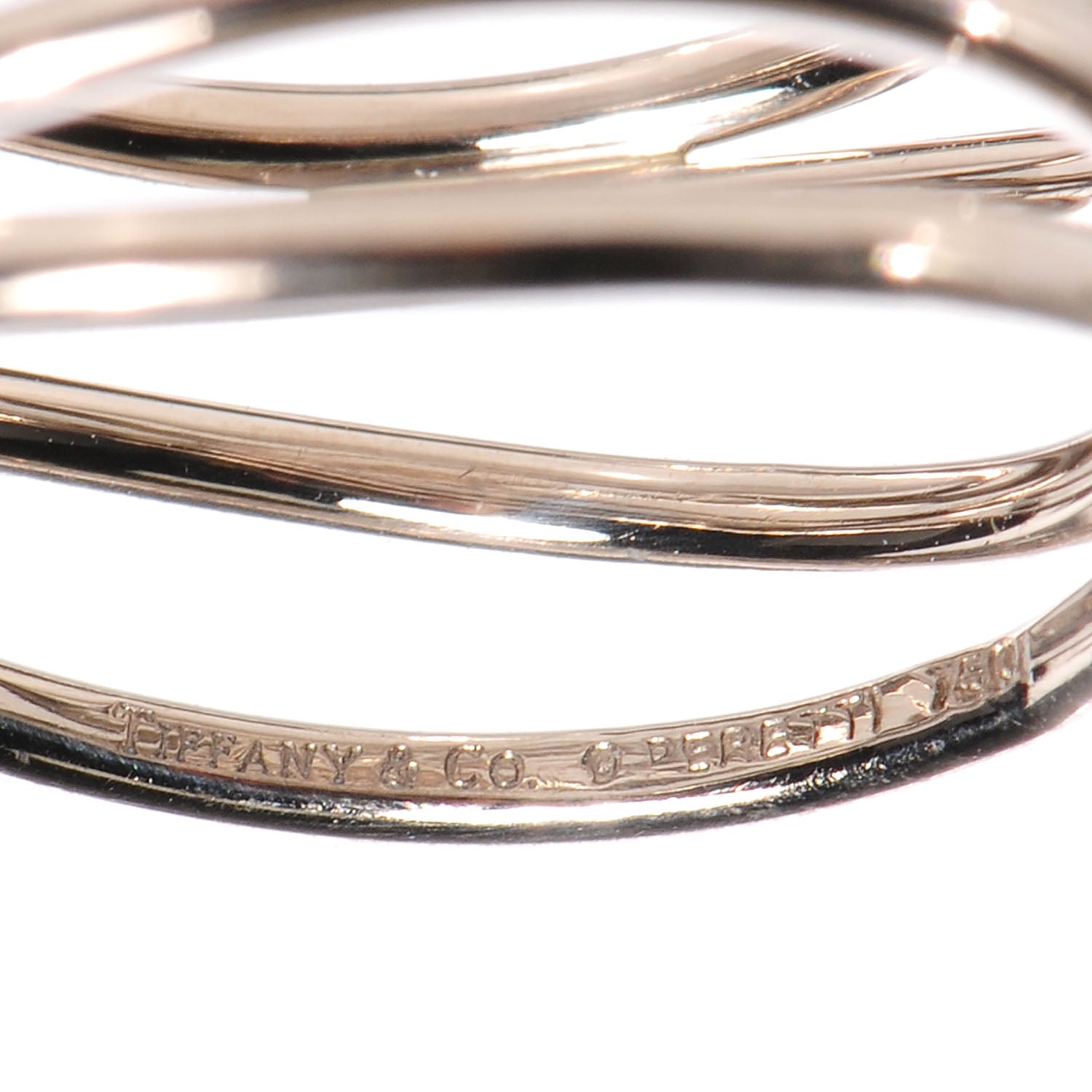 Tiffany 18K White Gold Elsa Peretti Wave Five Row Ring 5 5 of 5