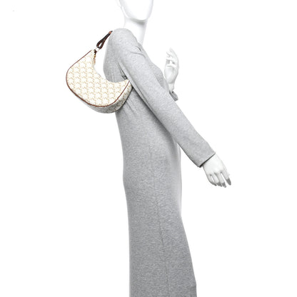 Celine Canvas Calfskin Ava Triomphe Shoulder Bag White 2 of 11