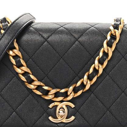 Chanel Caviar Quilted Small Fashion Therapy Flap Bag Navy Blue 8 of 10