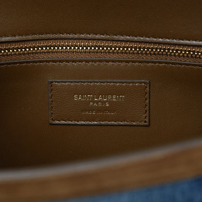 Saint Laurent Denim Carre Satchel Dusty Blue Dark Land 8 of 10