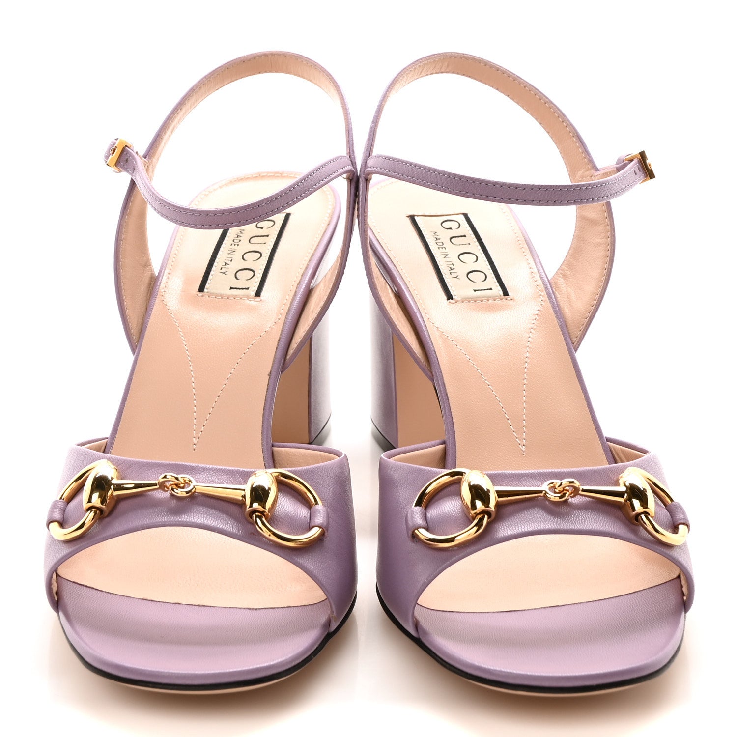 Gucci Malaga Kid Horsebit Lady 75mm Sandals 37.5 Pale Lavander 3 of 9
