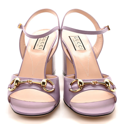 Gucci Malaga Kid Horsebit Lady 75mm Sandals 37.5 Pale Lavander 3 of 9