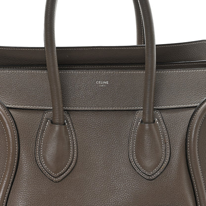 Celine Drummed Calfskin Mini Luggage Souris 8 of 12