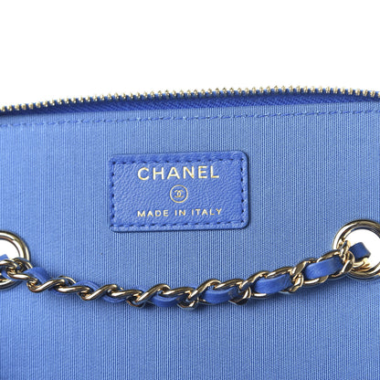Chanel Striped Raffia Jute Vanity With Chain Blue Beige 8 of 11