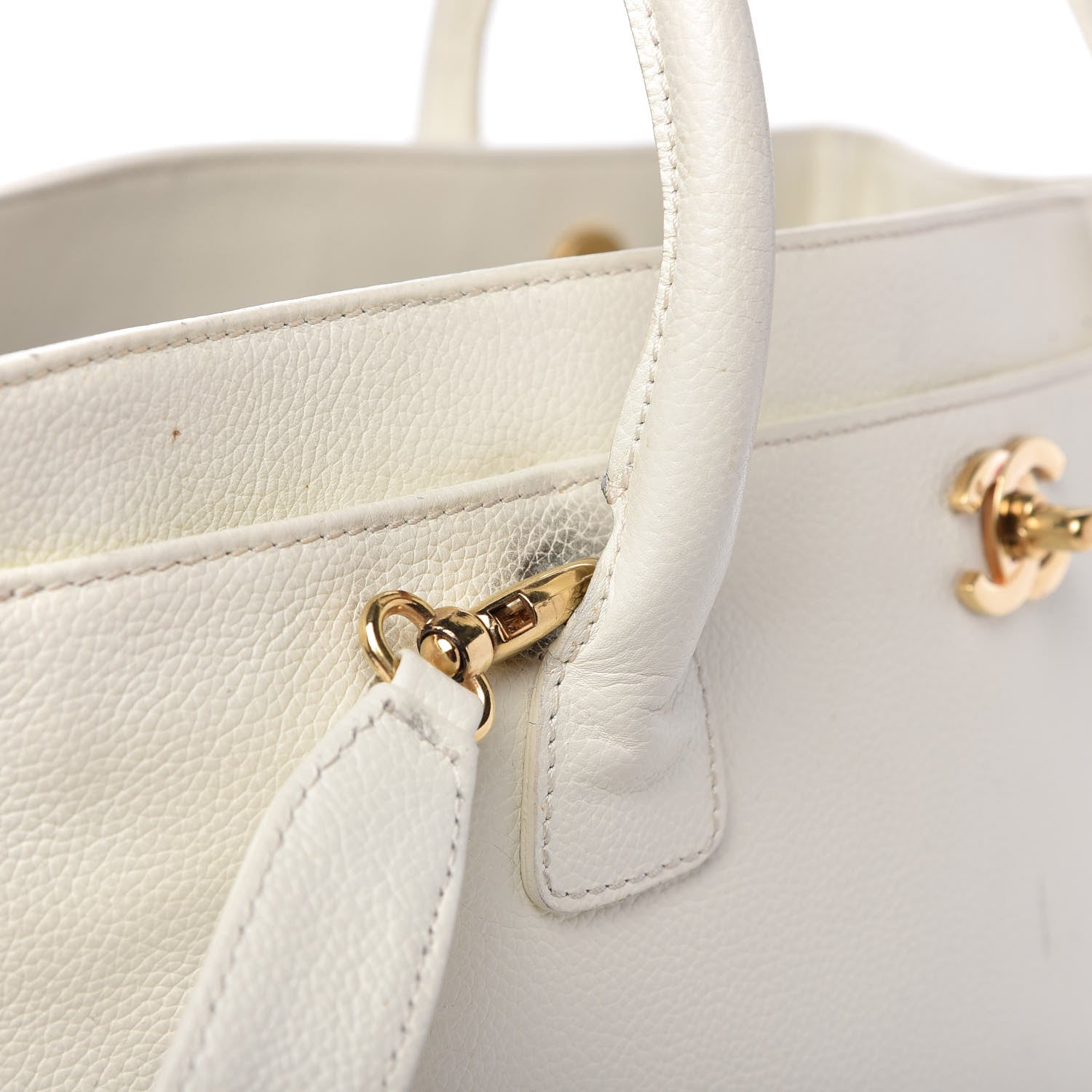 Chanel Caviar Cerf Executive Shopper Tote White 11 of 20