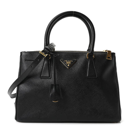 Prada Saffiano Small Galleria Double Zip Tote Black 1 of 10