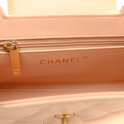 Chanel Shiny Aged Calfskin Quilted Nano Kelly Shopper Beige 6 of 11