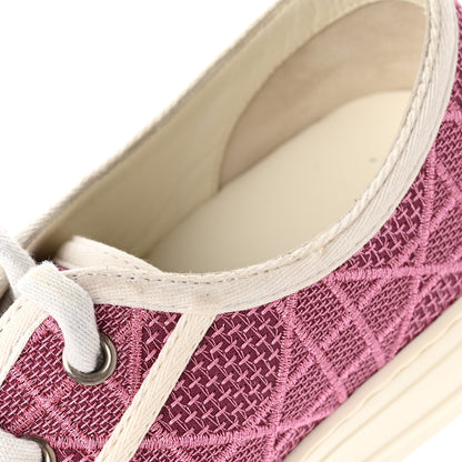 Christian Dior Laminated Canvas Cannage Embroidered Womens Walk'N'Dior Low Top Sneakers 36.5 Metal Rose 14 of 14