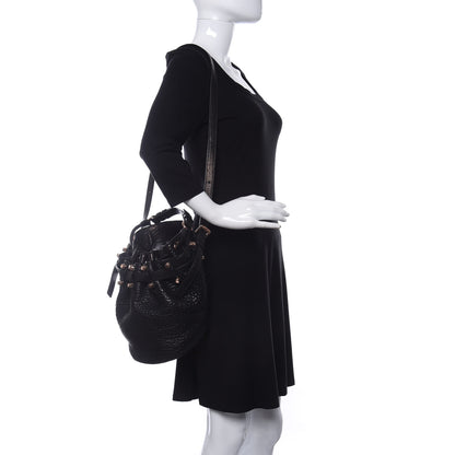 Alexander Wang Pebbled Lambskin Diego Bucket Black Rose Gold Hardware 2 of 9
