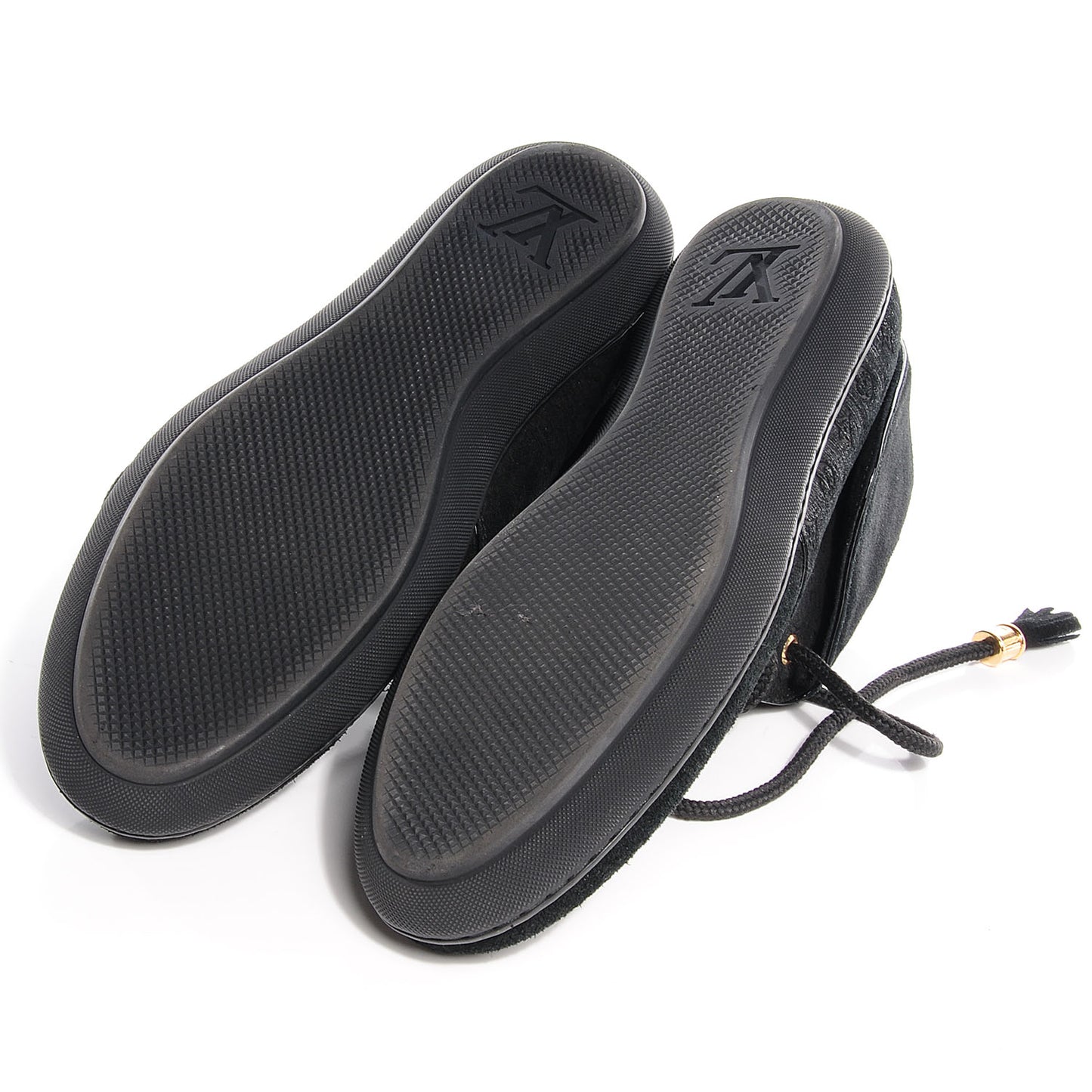 Suede Fold Over Sneakers 37 Black