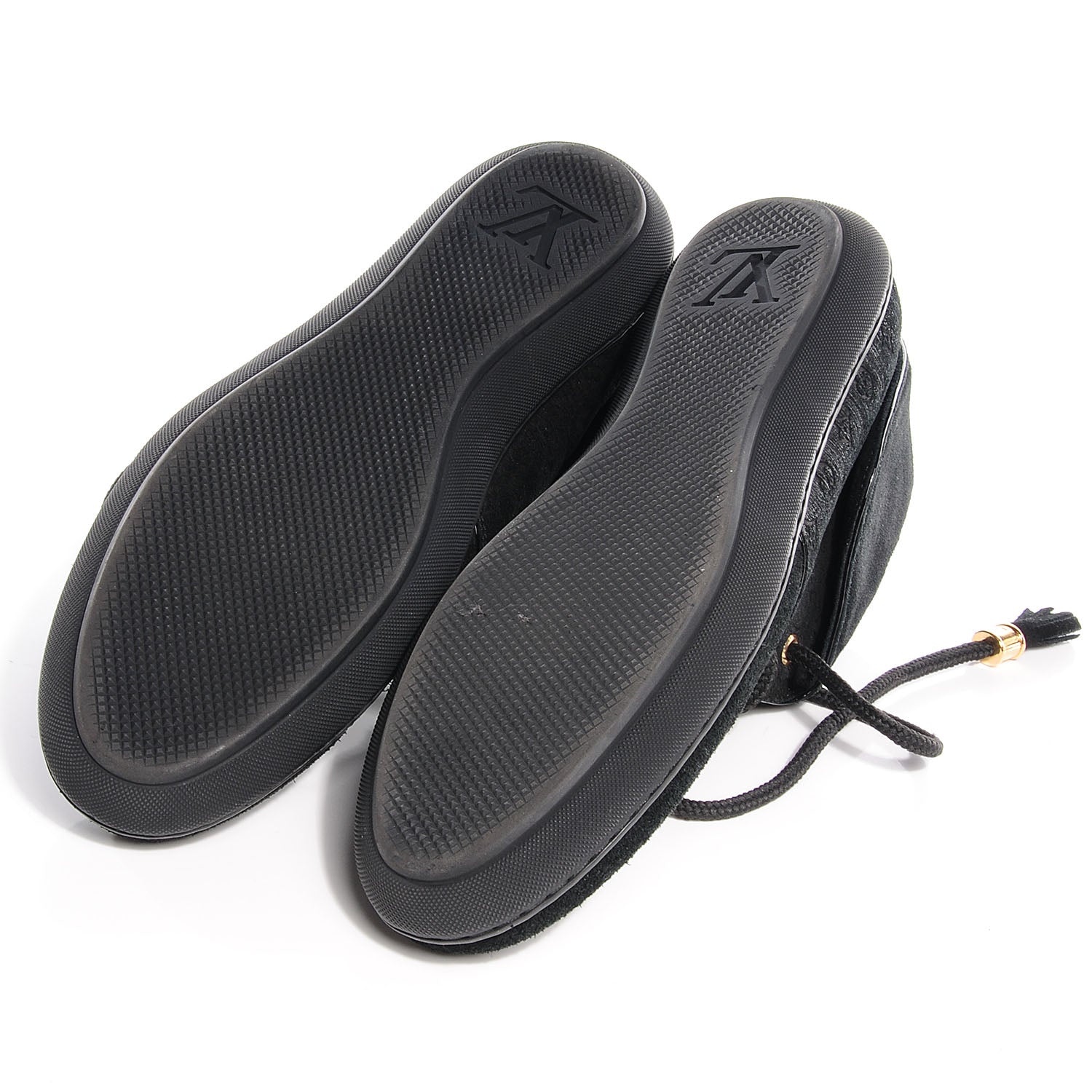 Louis Vuitton Suede Fold Over Sneakers 37 Black 5 of 8