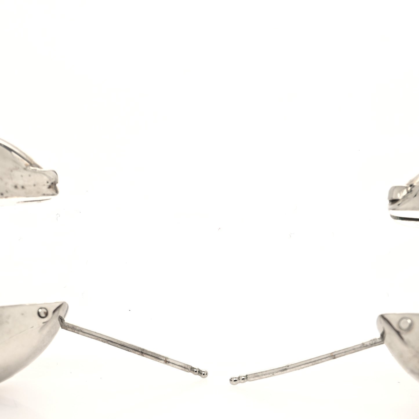 Metal FF Hoop Earrings Silver