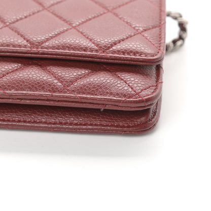 Chanel Caviar Quilted Wallet on Chain WOC Red 15 of 16