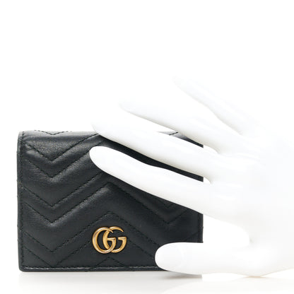 Gucci Calfskin Matelasse GG Marmont Card Case Black 2 of 10