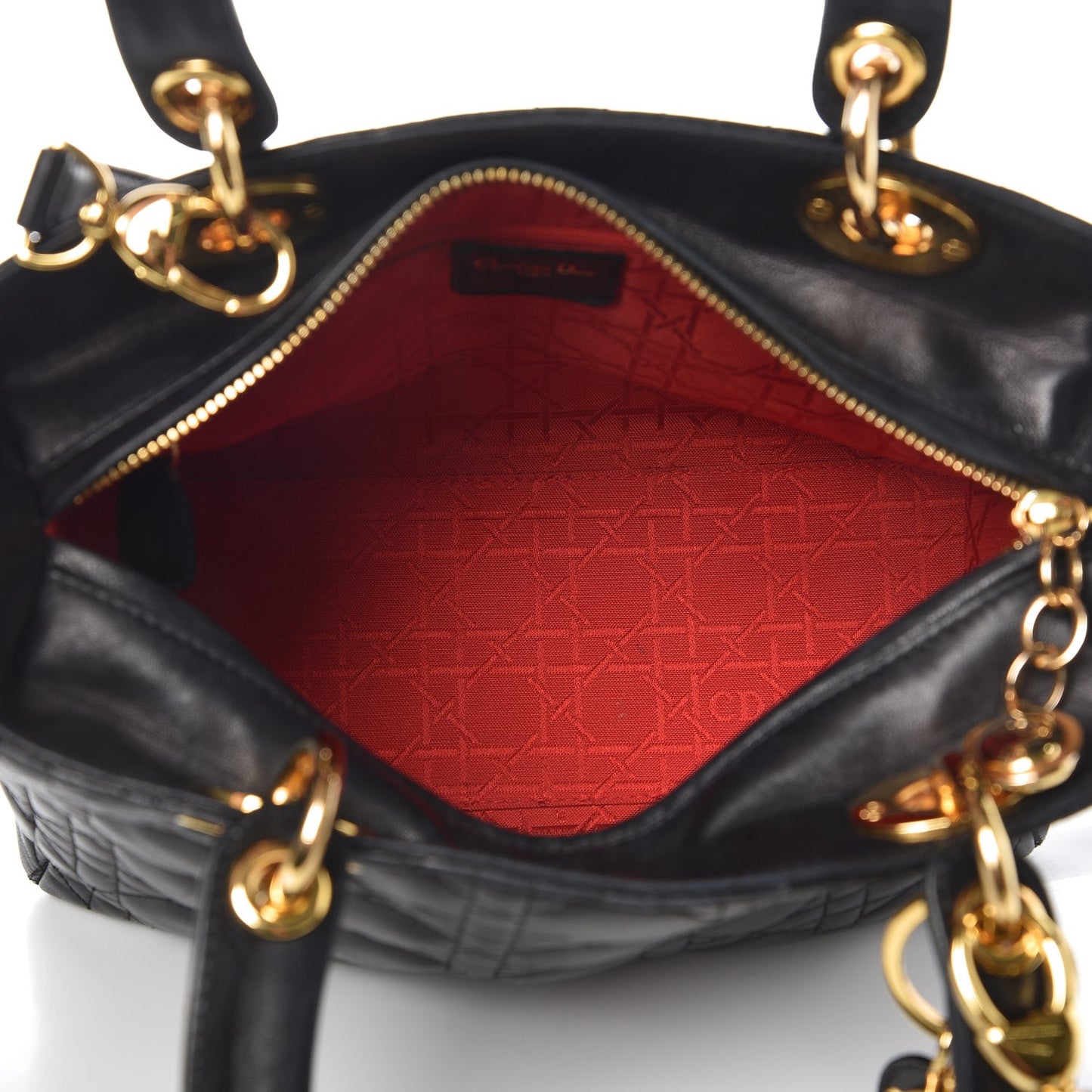 Lambskin Cannage Medium Lady Dior Black