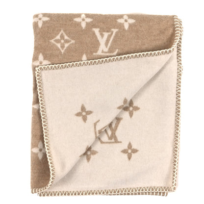 Louis Vuitton Wool Cashmere Monogram Blanket Beige 2 of 3