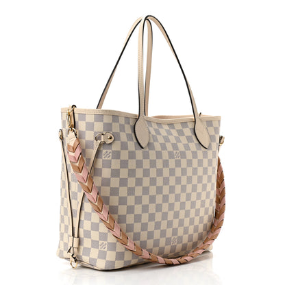 Louis Vuitton Damier Azur Braided Neverfull MM Pink 4 of 10