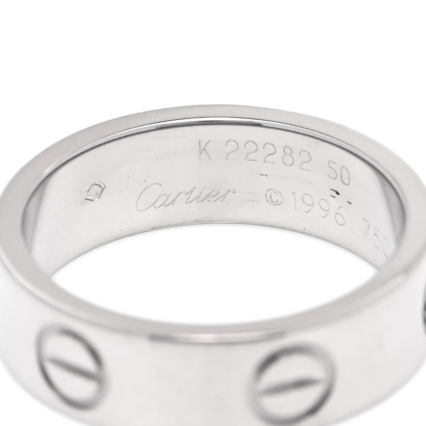 18K White Gold 5.5mm LOVE Ring 50 5.25