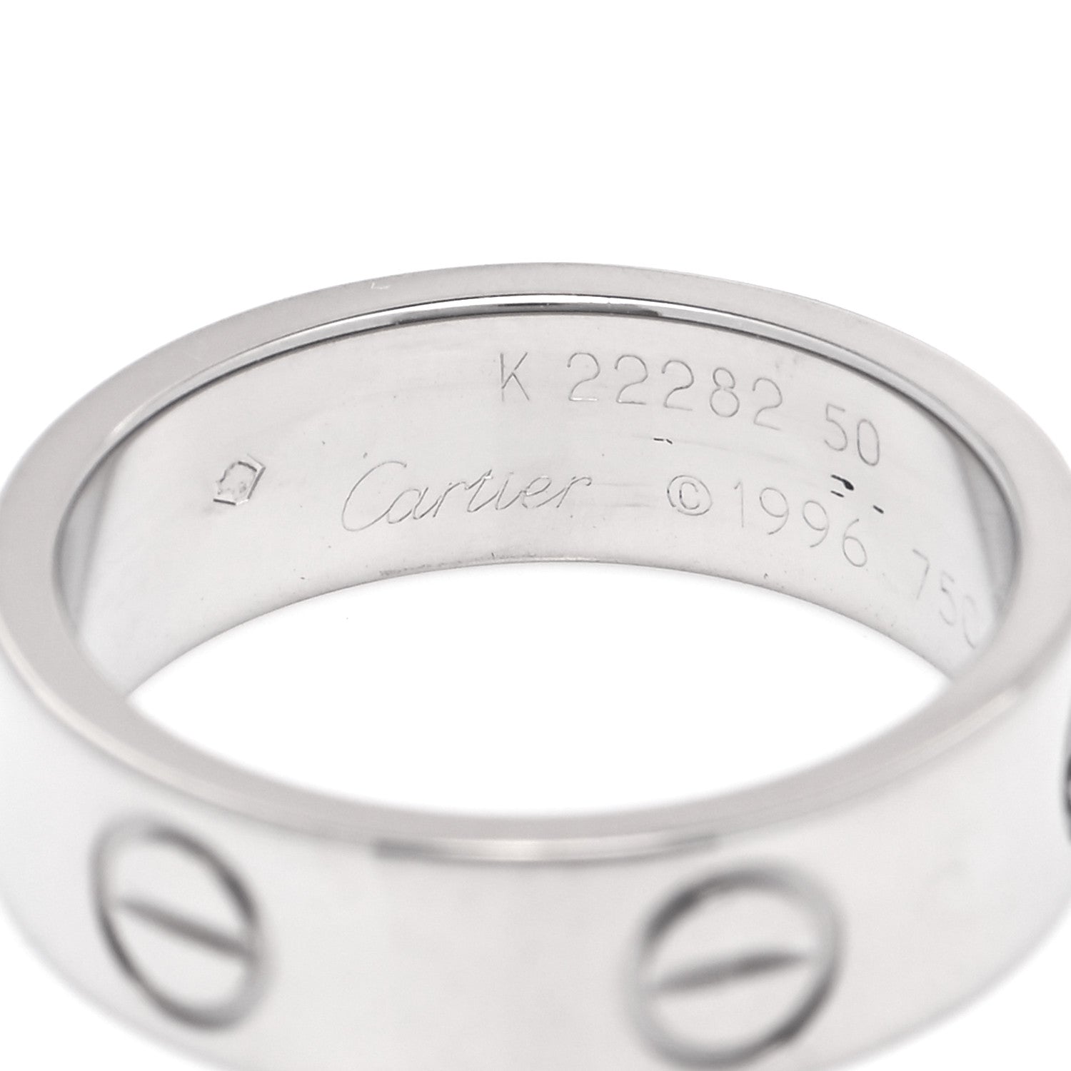 Cartier 18K White Gold 5.5mm LOVE Ring 50 5.25 4 of 4