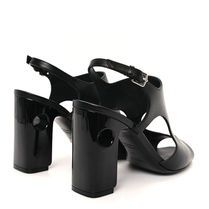 Hermes Calfskin Electra 90 Sandals 38 Black 5 of 11