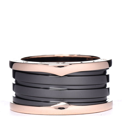 Bulgari 18K Rose Gold Black Ceramic B.Zero1 Four-Band Ring 59 8.75 1 of 6