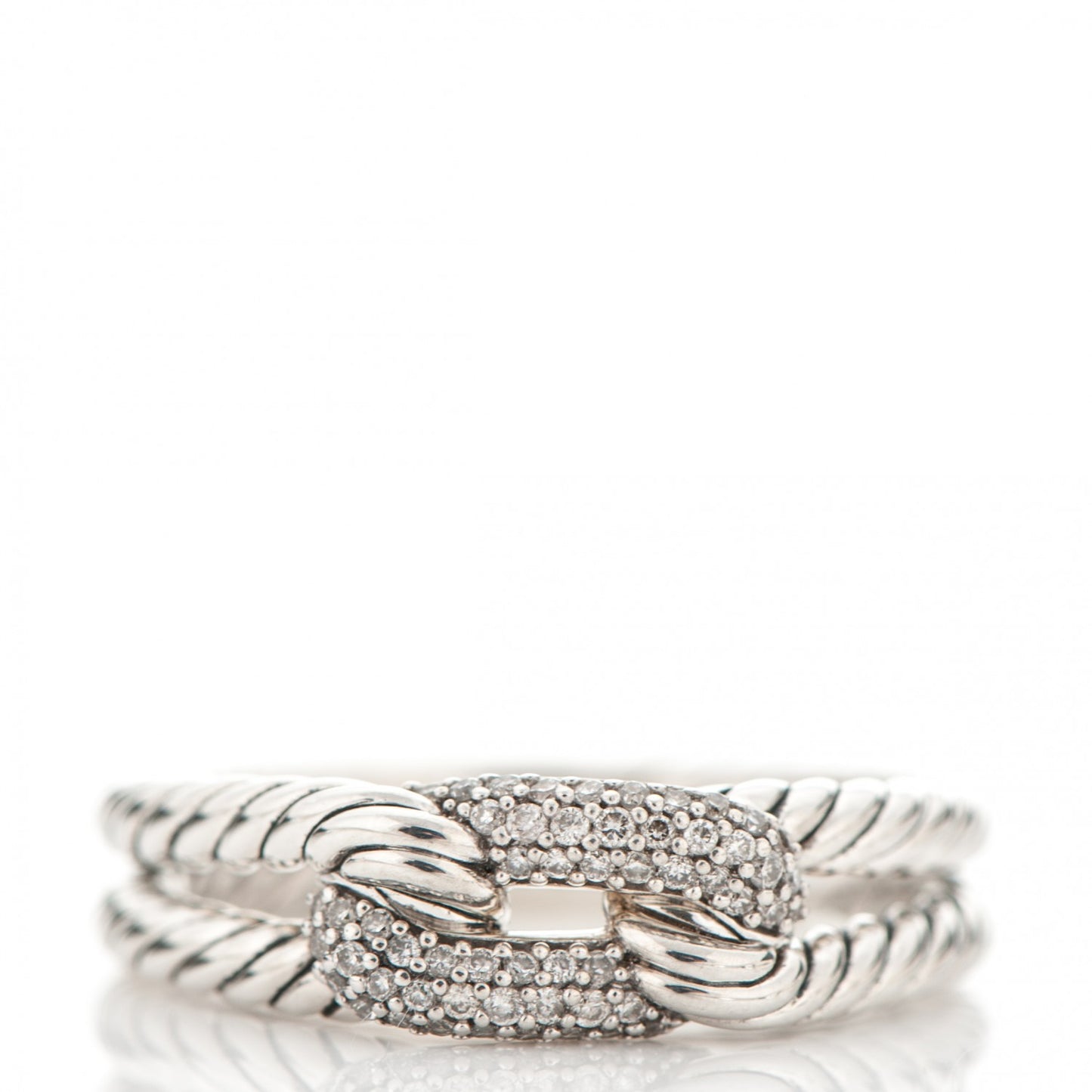 Sterling Silver Diamond Petite Loop Labyrinth Ring 54 7