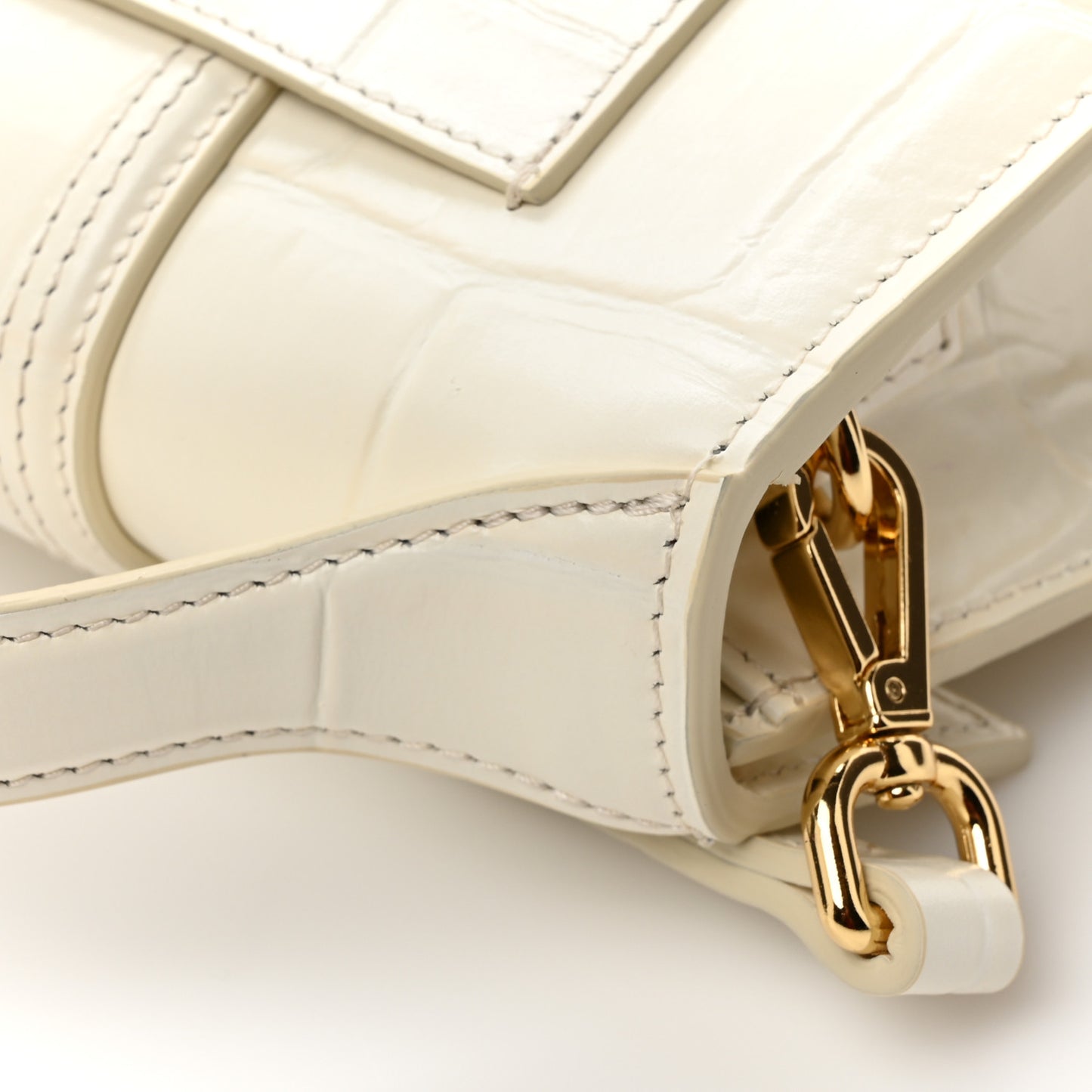 Calfskin Crocodile Embossed Le Bambino Light Ivory