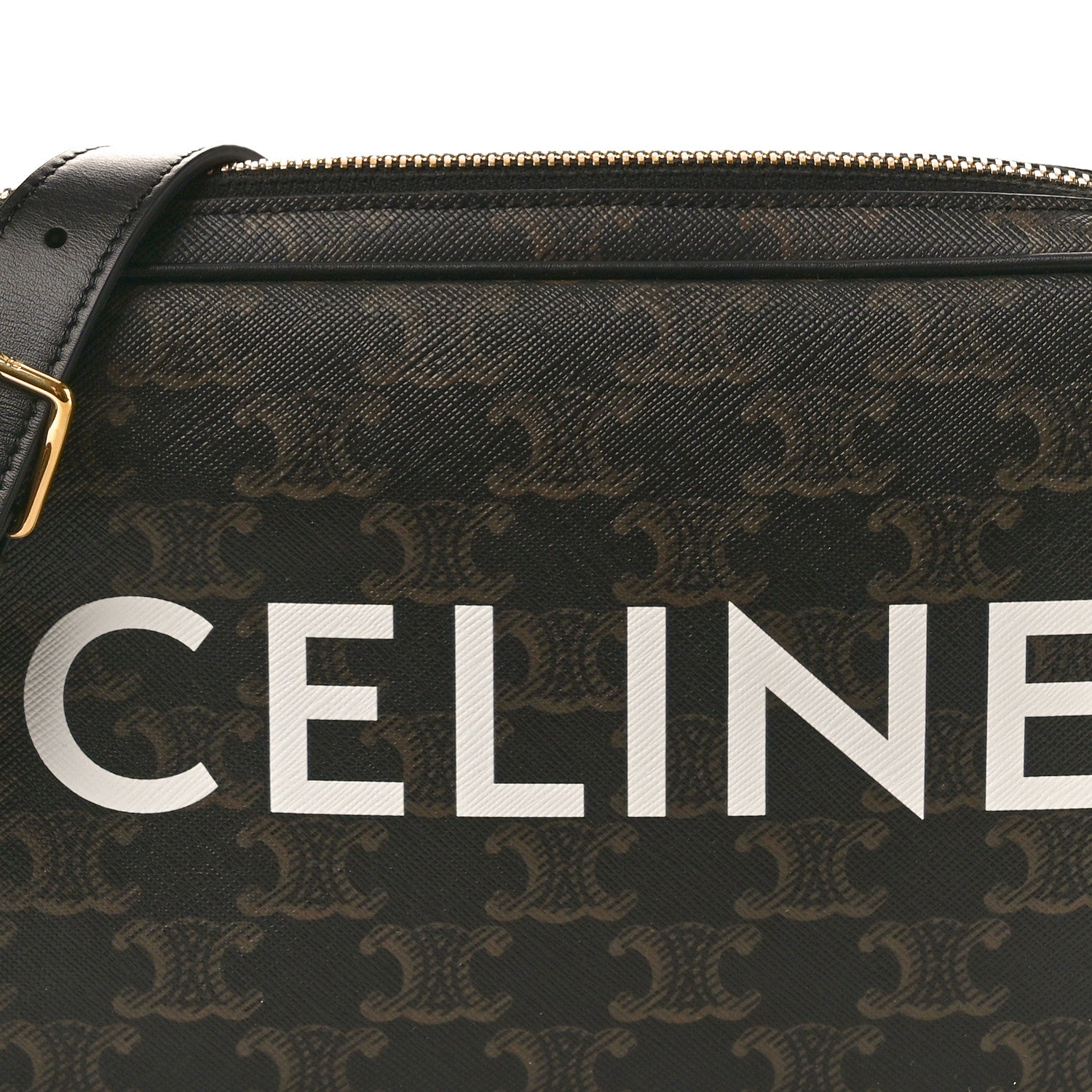 Celine Triomphe Canvas Medium Messenger Bag Black 8 of 10