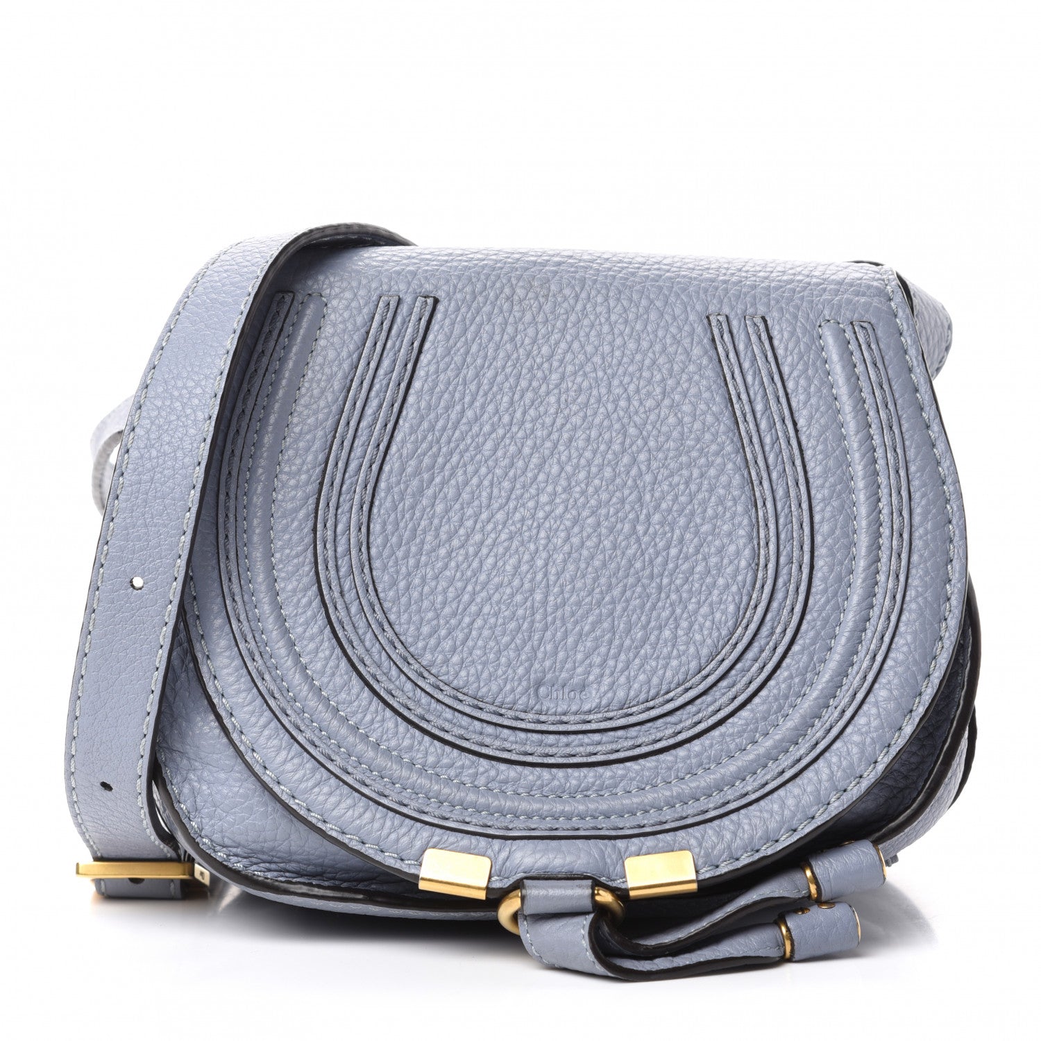 Chloe Calfskin Mini Marcie Round Crossbody Bag Washed Blue 1 of 11