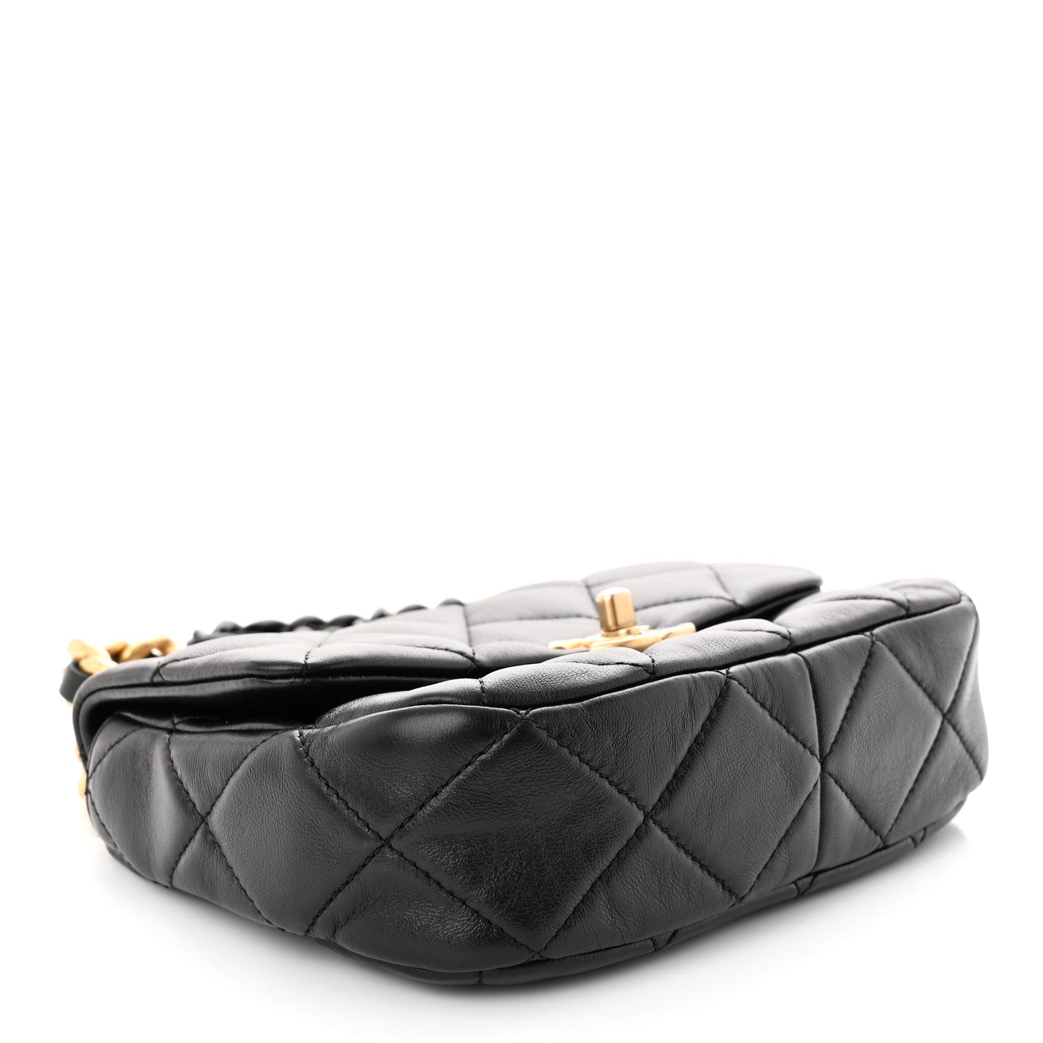 Chanel Lambskin Quilted Mini Lacquered Chain Flap Black 4 of 11