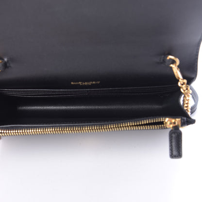Saint Laurent Grain De Poudre Classic Monogram Kate Tassel Chain Wallet Black 5 of 10