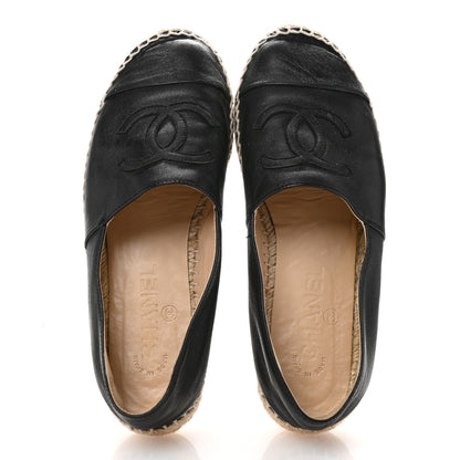 Chanel Lambskin CC Espadrilles 37 Black 2 of 11