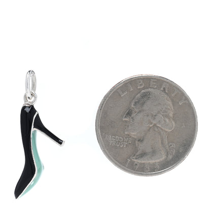 Tiffany Sterling Silver Enamel Pump Charm Black Blue 2 of 3