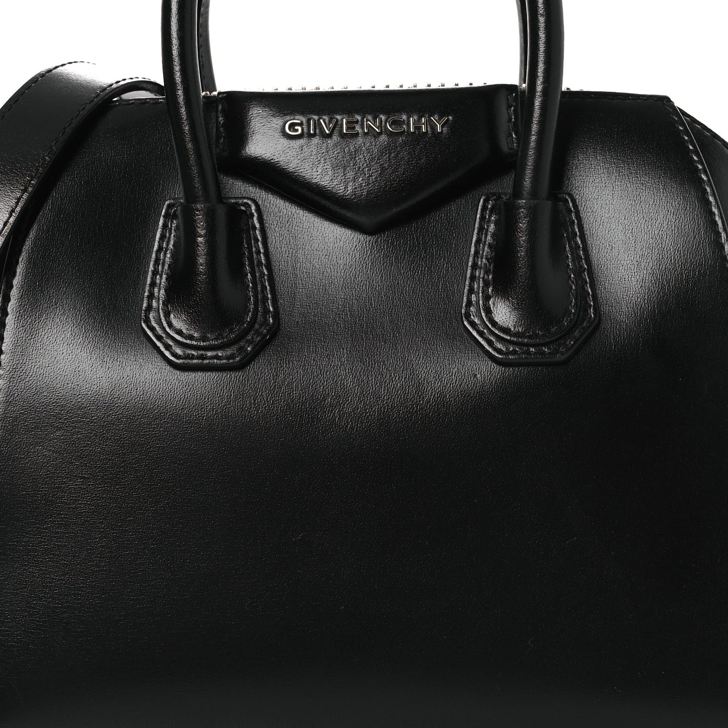 Shiny Lord Calfskin Mini Antigona Black