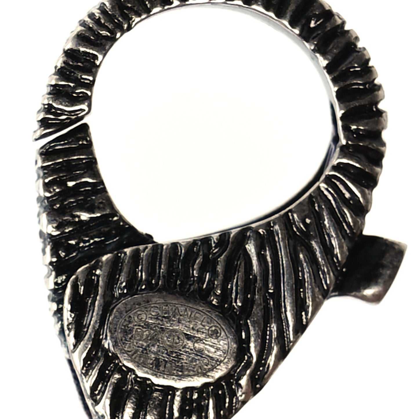 Pearl Crystal CC Camellia Necklace Ruthenium Black