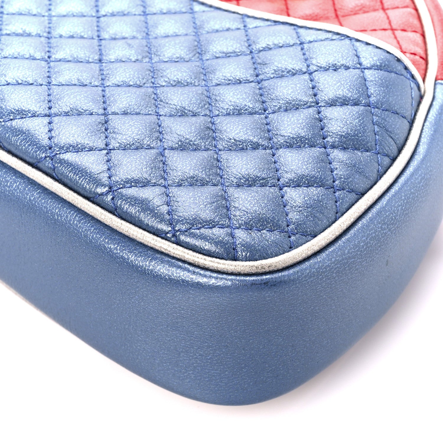 Gucci Laminated Nappa Trapuntata Mini Zumi Dome Shoulder Bag Rosso Marine Argento 11 of 11