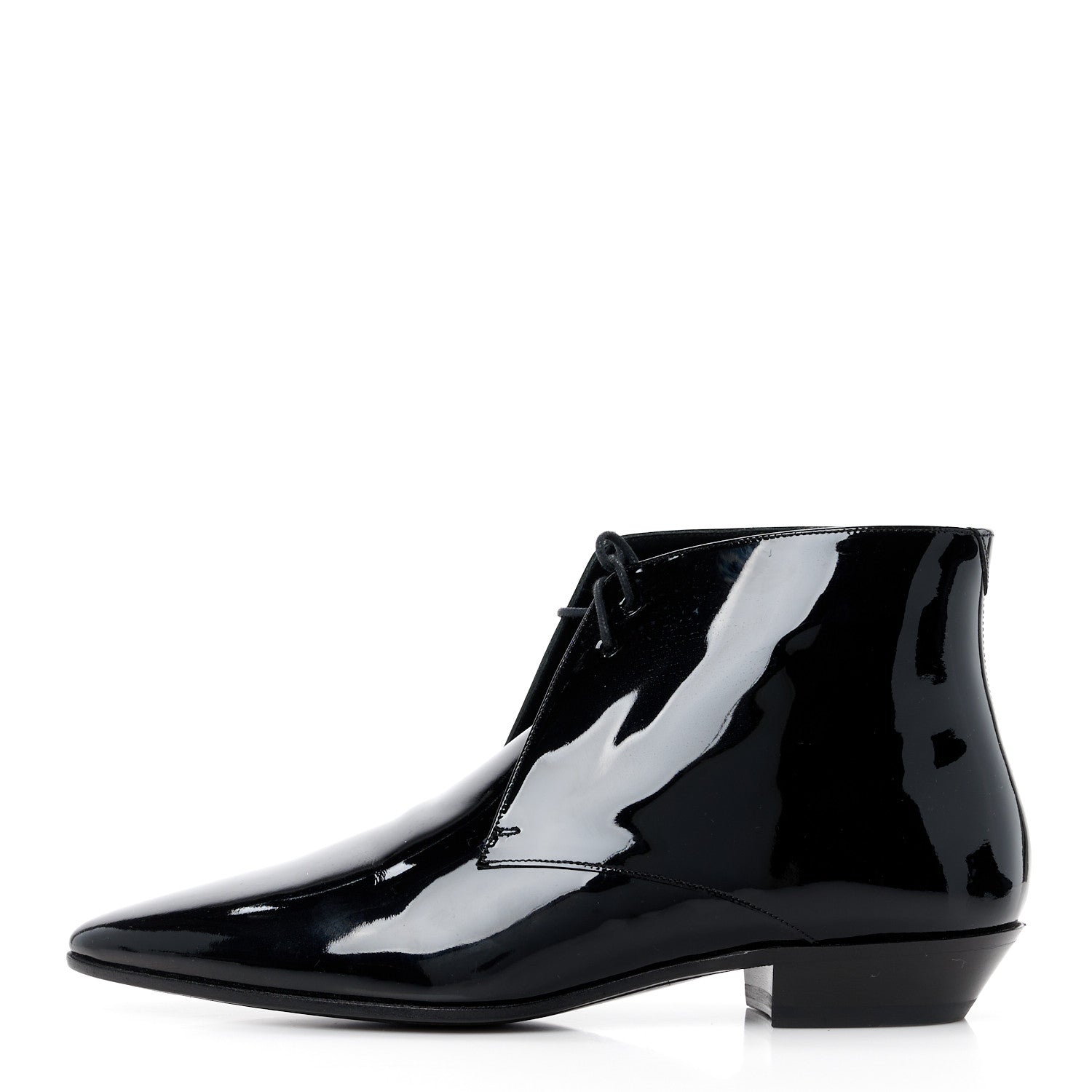 Saint Laurent Patent Calfskin Joan Ankle Boots 41 Black 1 of 8
