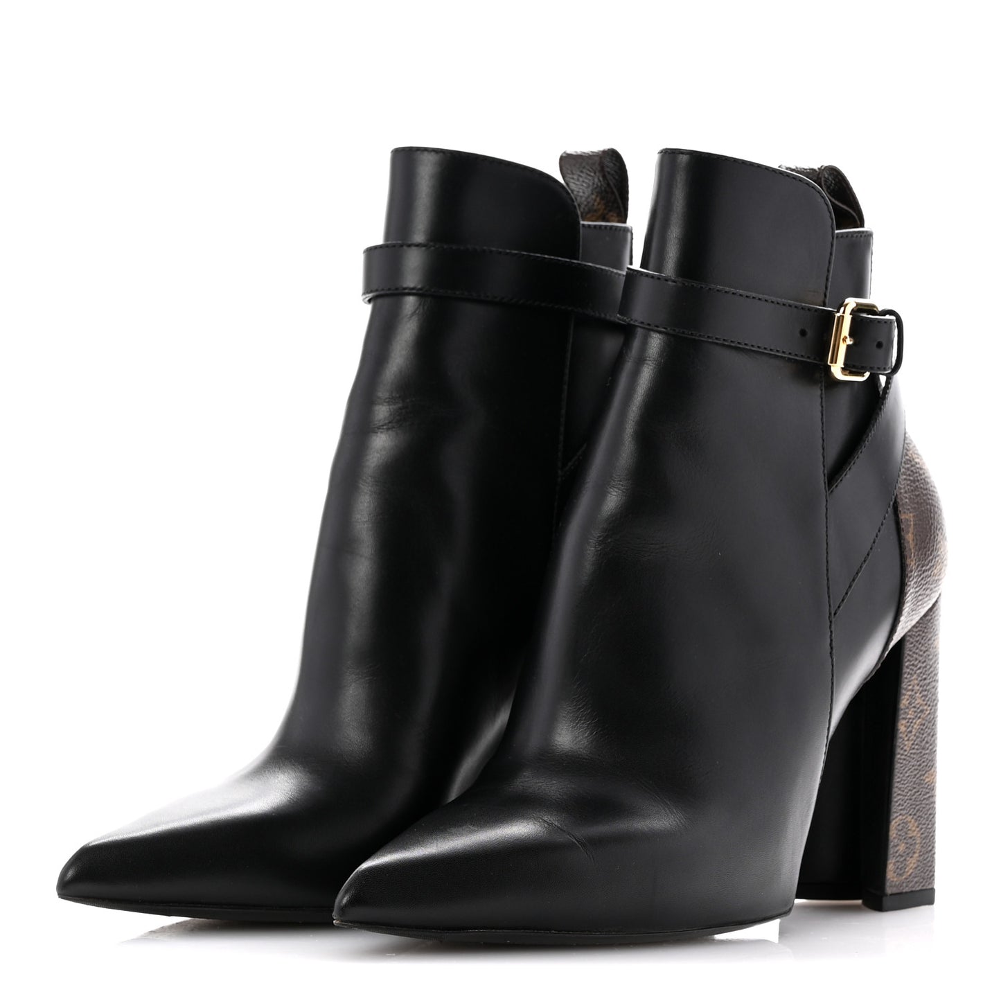 Calfskin Monogram Matchmake Low Boots 38 Black