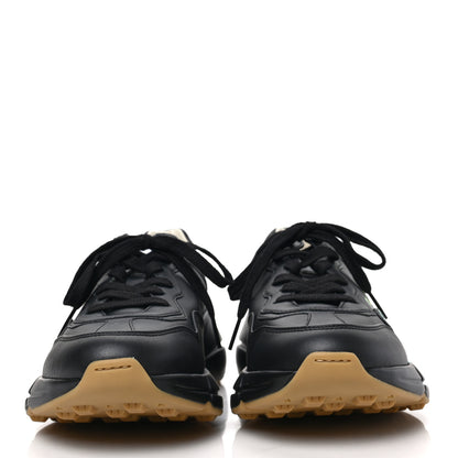 Gucci Calfskin Iridescent Logo Womens Rhyton Sneakers 38 Black 2 of 8