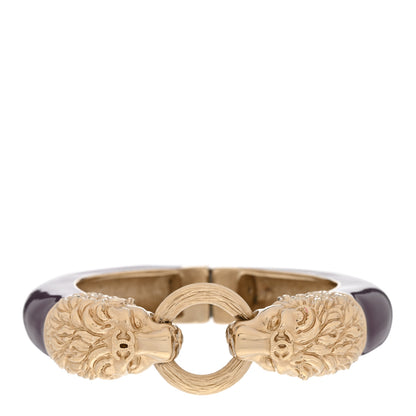 Chanel Enamel Lion Head Bracelet Purple Gold 1 of 5