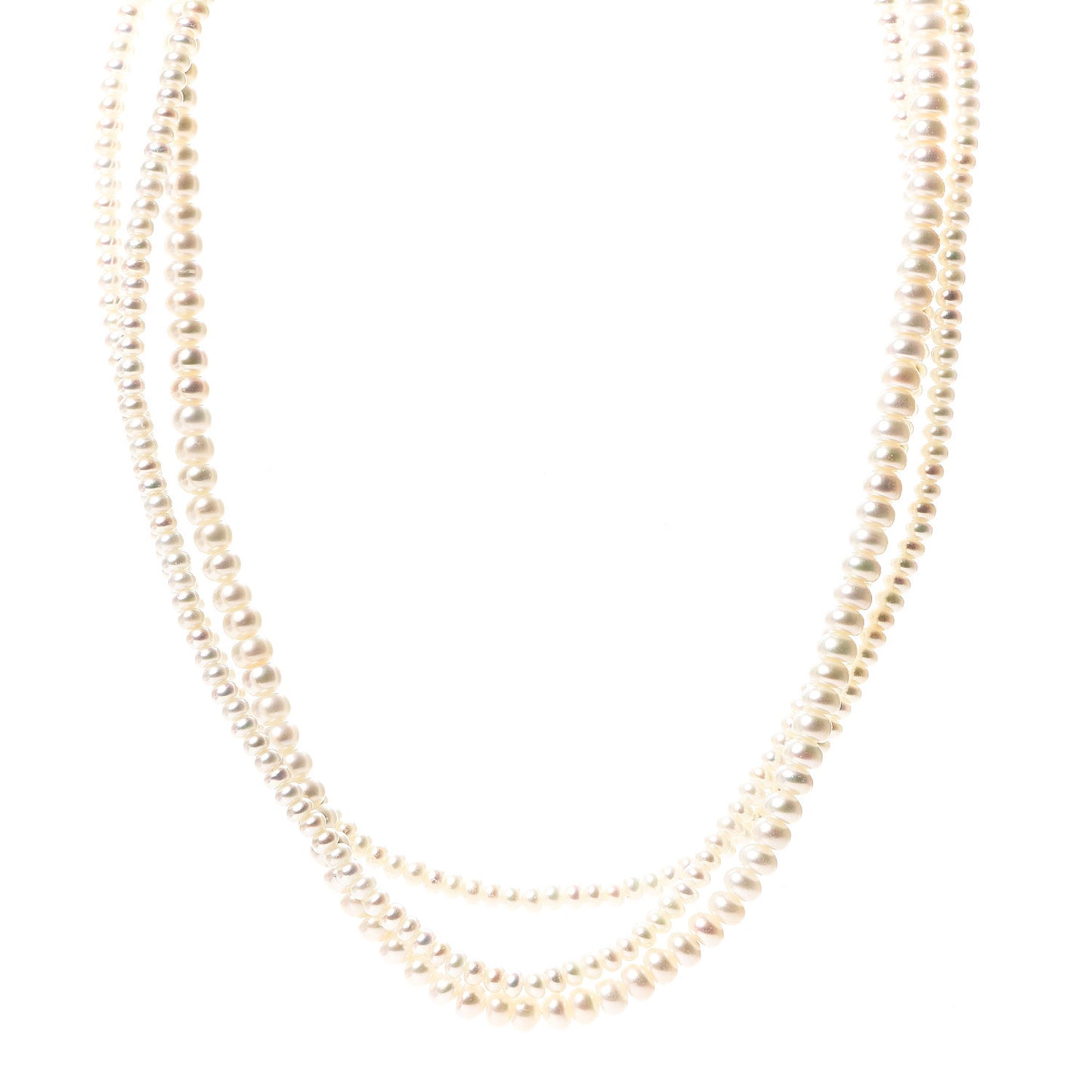 18K Yellow Gold Akoya Pearl 3.5-5.2mm Three Strand Necklace