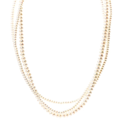 Mikimoto 18K Yellow Gold Akoya Pearl 3.5-5.2mm Three Strand Necklace 1 of 5